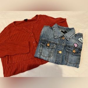 Girl Jeans jacket & casual dress 2pack outfit set !